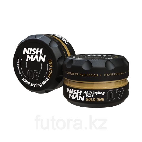 Воск на водной основе "NISHMAN Hair Styling Wax - 07 Gold One" средней фиксации.