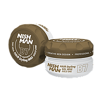 Воск-гель на водной основе "NISHMAN Hair Styling Gel Wax - B07 Gold One" лёгкой фиксации.