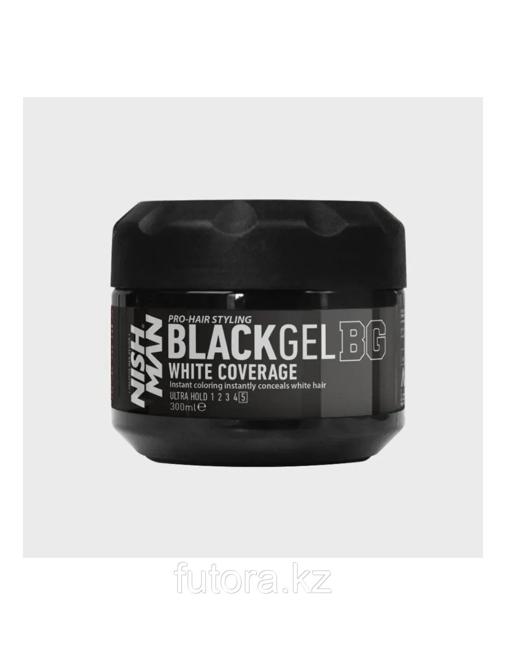 Гель для укладки волос "NISHMAN Black Gel White Coverage" c тонирующим эффектом.