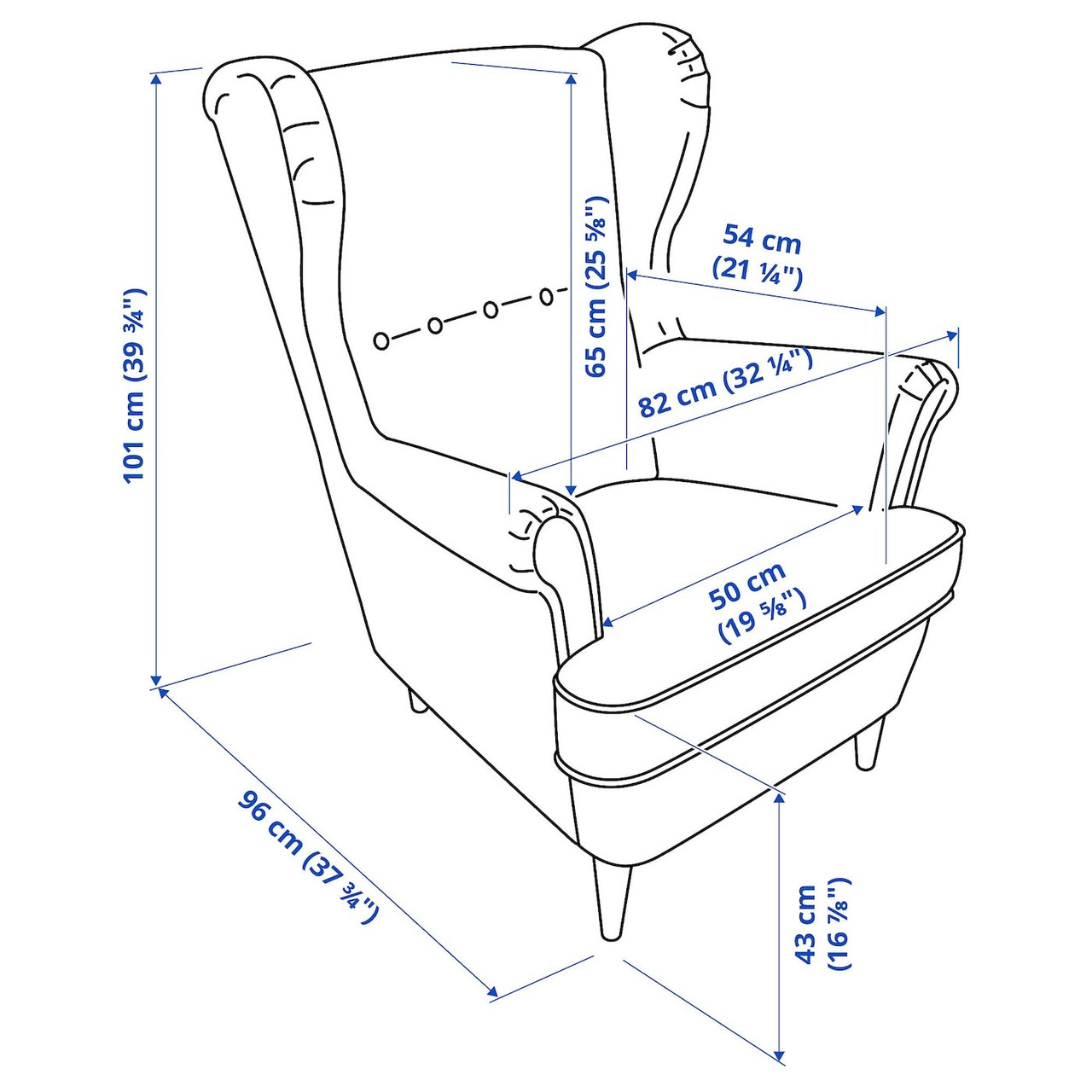 Кресло ТОЙВО (STRANDMON, ткань Skiftebo), бежевый - фото 5 - id-p106114940