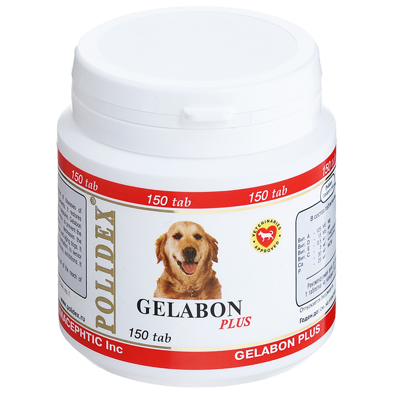 Polidex Gelabon plus Витамины для собак, 150 таб. - фото 1 - id-p106115443