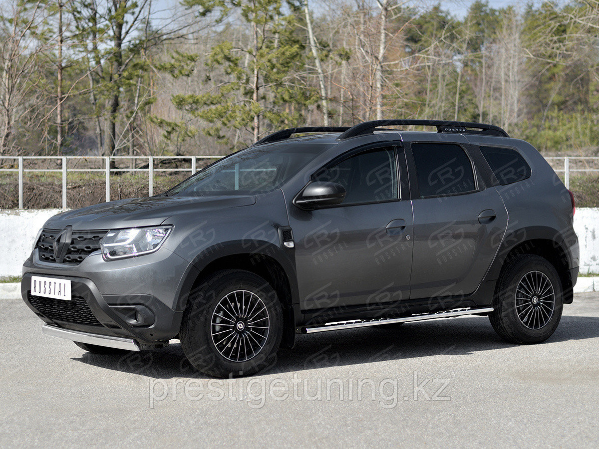 Защита переднего бампера 75х42 дуга Renault Duster 2020-по н.в - фото 4 - id-p106115422