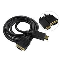 DisplayPort- VGA Cablexpert CCP-DPM-VGAM-6 кабелі, 1,8м, 20М-15М, қара, экран, пакет