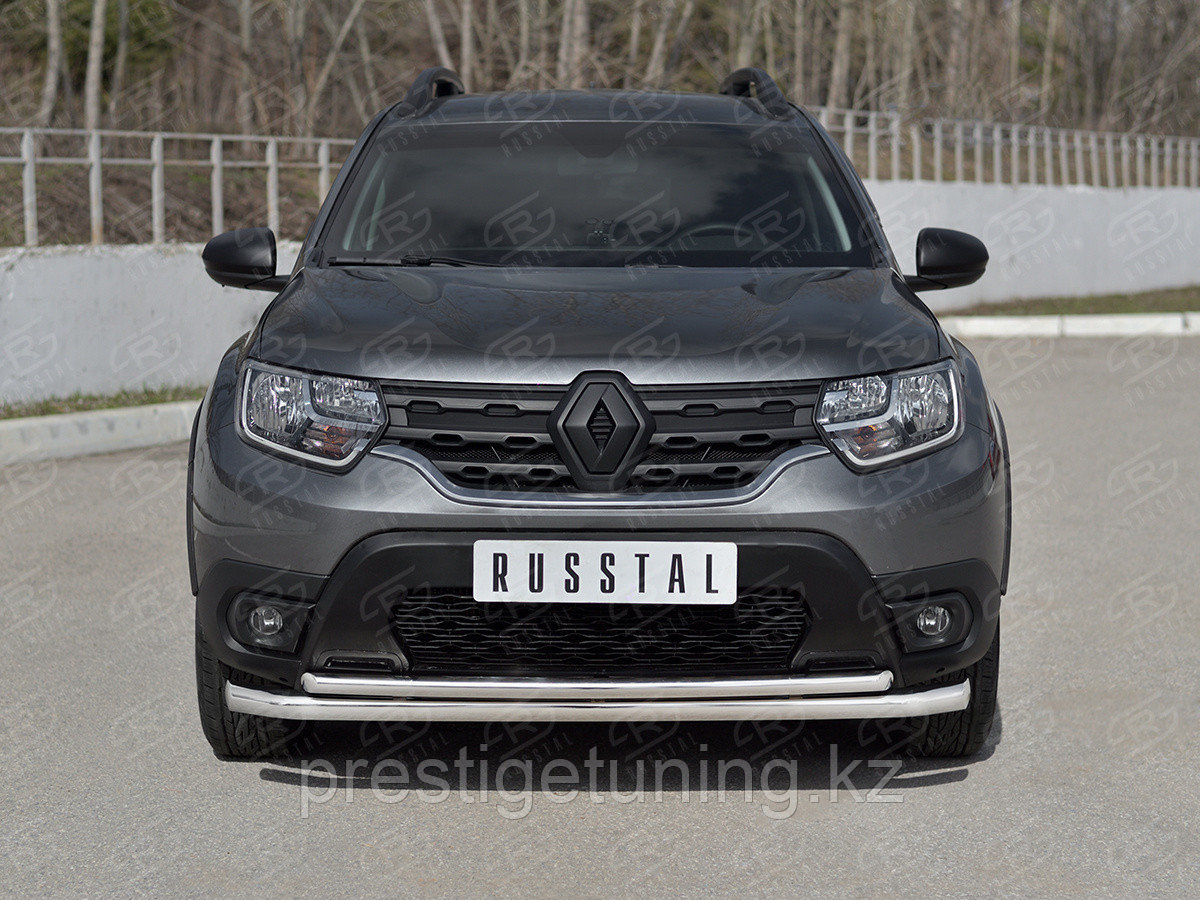 Защита переднего бампера d63 секции-d42 дуга Renault Duster 2020-по н.в