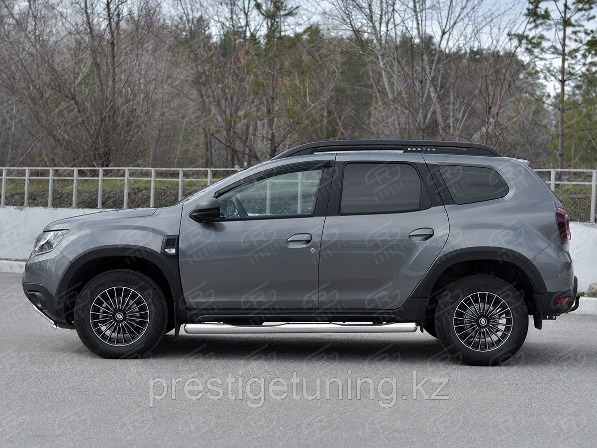 Пороги труба d76 с накладкой (вариант 3) Renault Duster 2020-по н.в - фото 3 - id-p106116697