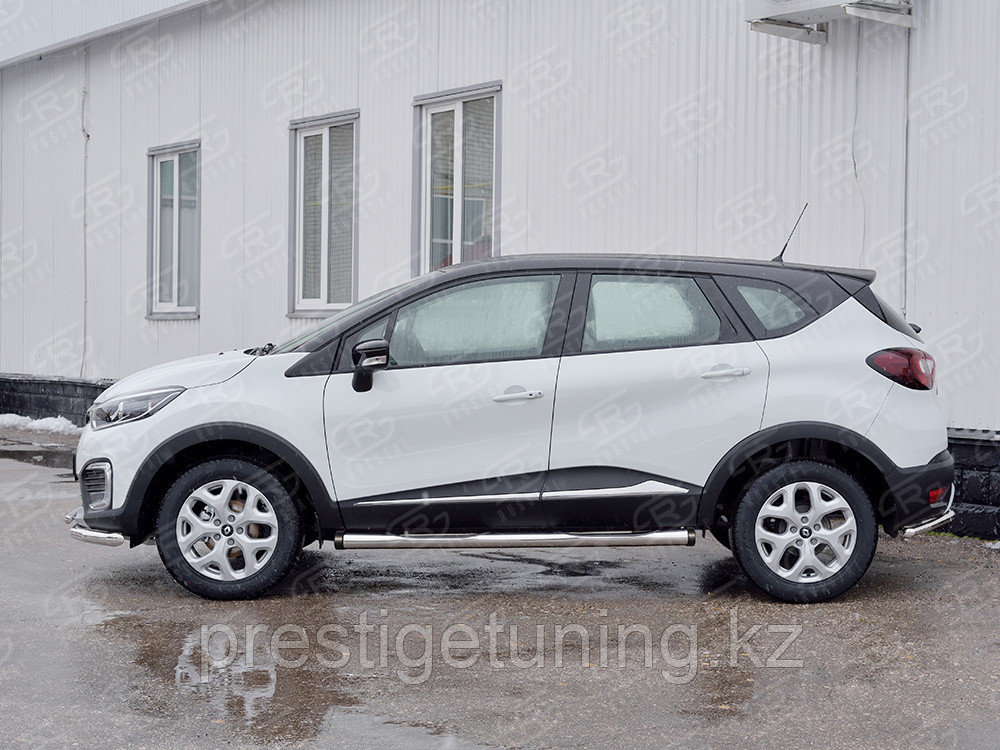 Пороги труба d76 с накладкой (вариант 2) Renault Kapture 2016-20 - фото 2 - id-p106125138