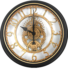 Часы настенные Dream River Шестеренки круглые пластик цвет черный ø50,8 см