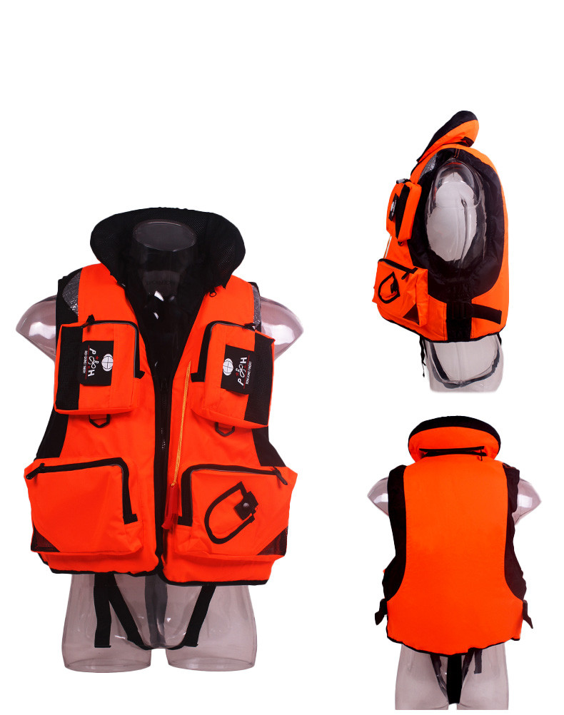 Спасательный жилет "SBART" F08 р. 2XL, накладные карманы, материал полиэстер, цвет: оранжевый - фото 2 - id-p106141188