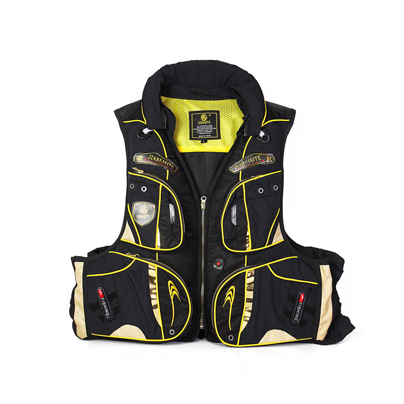 Спасательный жилет "SBART" F03 р. XL, накладные карманы, материал полиэстер, цвет: черно-желтый - фото 1 - id-p106141207