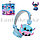 Детские беспроводные наушники Ститч Bluetooth складные голубые, фото 2