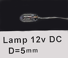 Lamp 12v 5mm  Авто лампочка 12V галогеновая D5MM