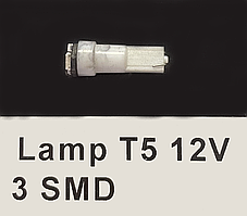 Lamp T5-12V ИМПОРТ  Авто лампочка 12V T5 1,2W галогеновая