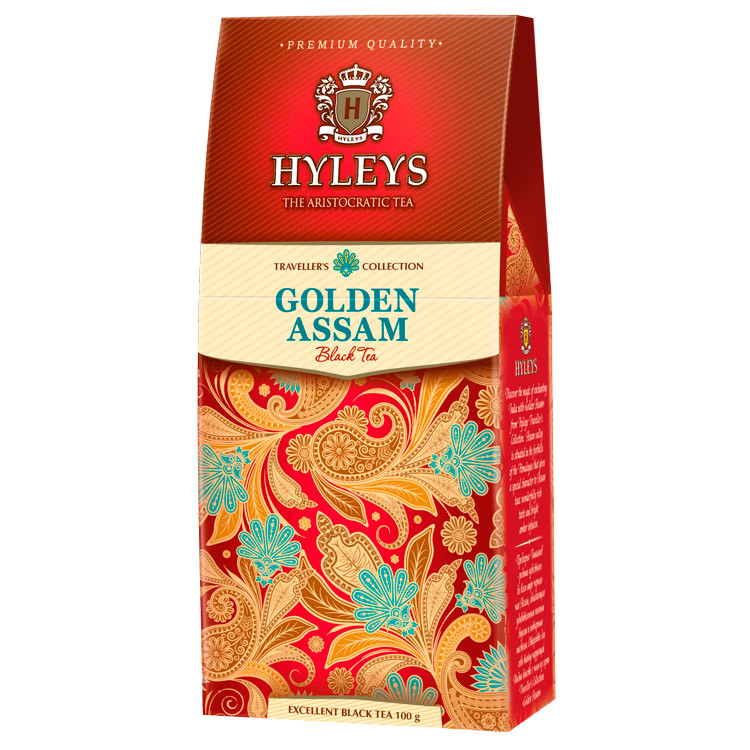 Чай черный Голден Ассам среднелистовой 100гр картон упак Hyleys - фото 1 - id-p74465423