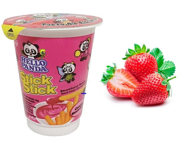 Палочки Meiji Hello Panda Stick Stick Strawberry КЛУБНИКА  20гр /Япония/ (12 шт в упаковке)