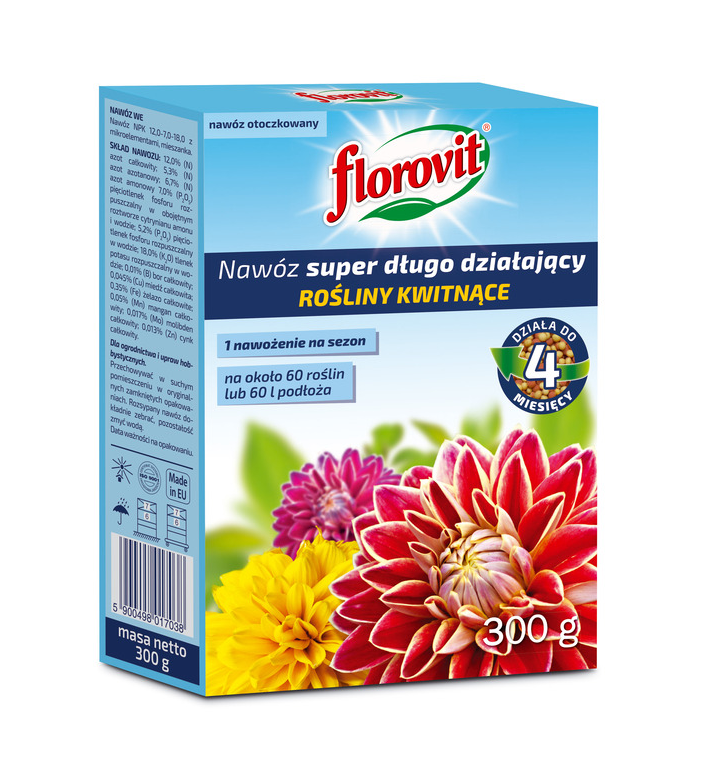 FLOROVIT Минеральное удобрение Супер пролонгированное для Цветущих растений, 300г