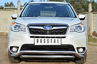 Защита переднего бампера d63 (волна) d63 (прямой) Subaru Forester 2012-15