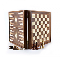 Шахматы, шашки, нарды. Игровой набор 3 в 1 доска 41х41 см цвет венге STP36E