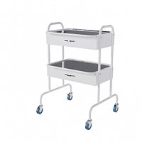 Столик медицинский (Манипуляционный, 2 нерж. полки, 2 ящика(верх-низ) - металл)