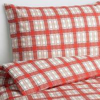SILESHÅR СИЛЕСХОР Пододеяльник и наволочка - белый красный/клетка 150x200/50x70 см