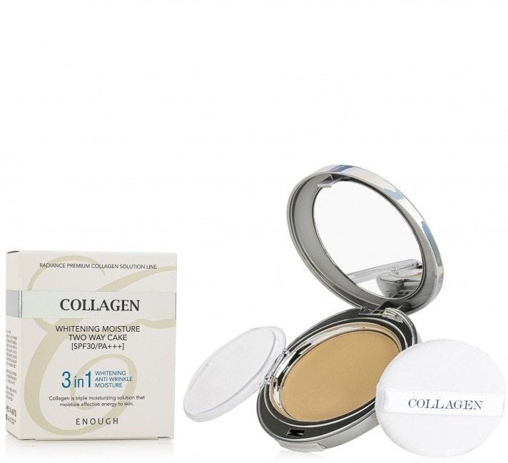 Enough Collagen Whitening Moisture Two Way Cake SPF28 PA+++ Пудра на основе коллагена осветляющая со сменным б