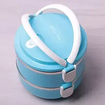 Термос многоярусный для домашних обедов Lunch Box Smile KM-212x (Коралловый / 2 секции), фото 5