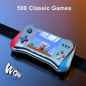 Портативная игровая консоль-геймпад WOW GameBox {500 встроенных игр, подключение к телевизору} (Красно-черная)
