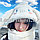 Шапка шарфик с ушками и варежками Cinnamoroll белая 135 см, фото 5