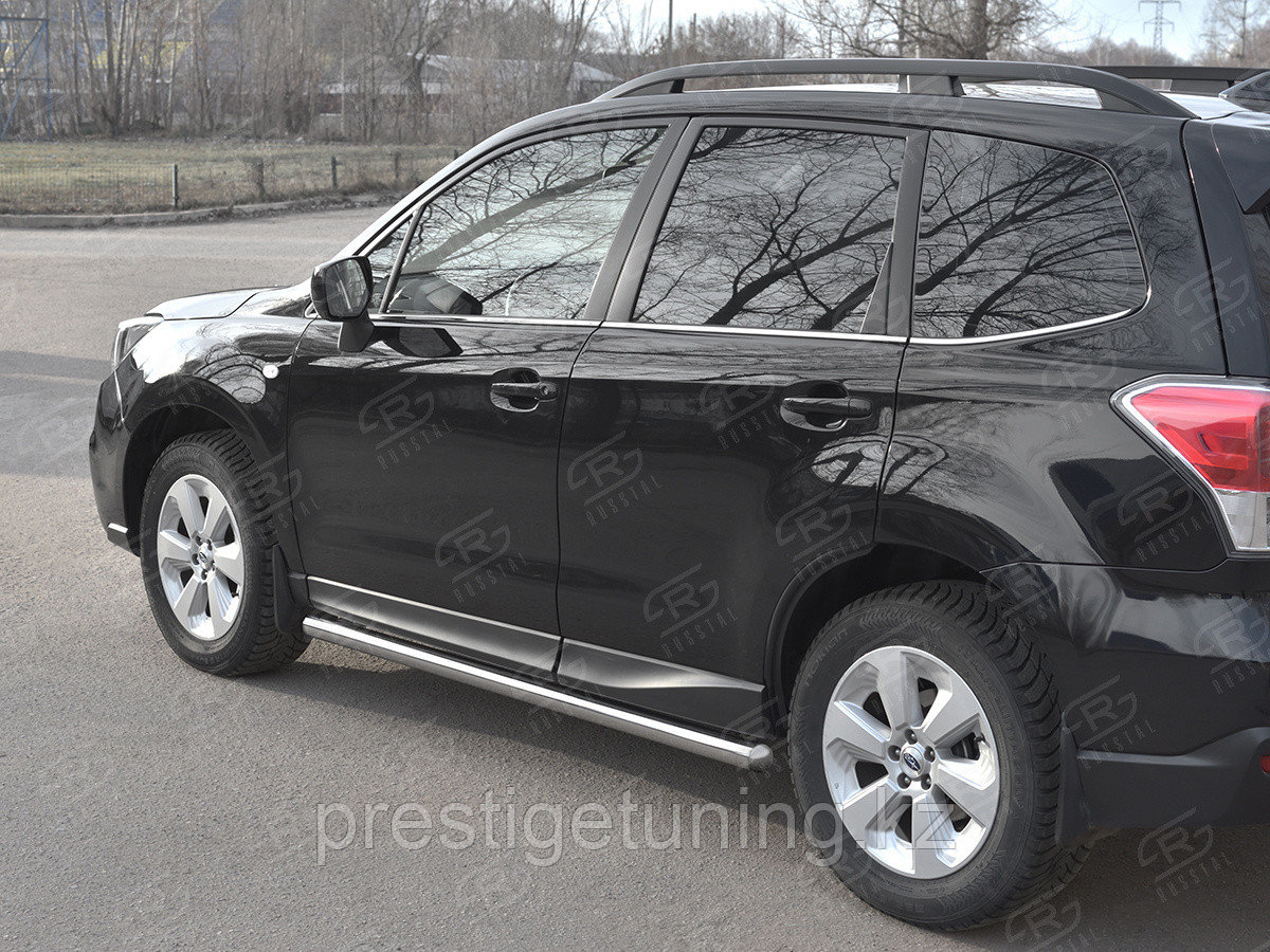 Пороги труба d63 (вариант 3) Subaru Forester 2016-18 - фото 1 - id-p106150928