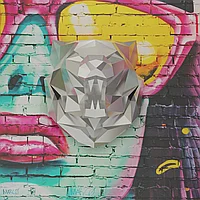 3Д пано "Волк" серебряный