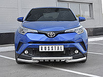 Защита переднего бампера d63 дуга-d63 уголки+клыки Toyota C-HR 2016-19