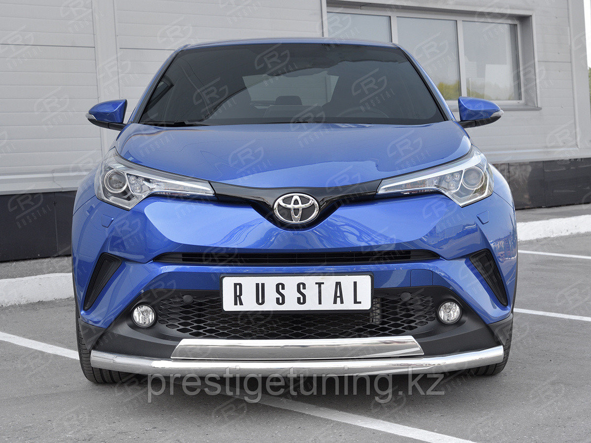 Защита переднего бампера d63 секции-d75x42 дуга Toyota C-HR 2016-19 - фото 1 - id-p106151458