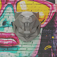 3Д панно "Волк" серый