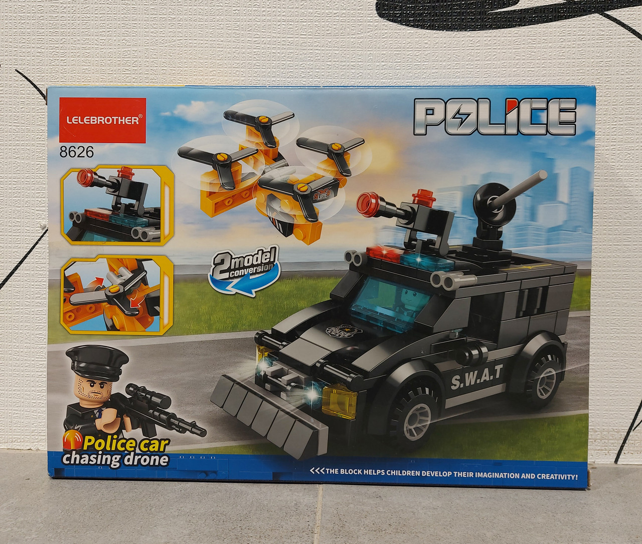 Конструктор "LeleBrother" Police 8626 188 pcs. SWAT. Полицейский автомобиль. Дрон. Лазер. Подарок детям. - фото 2 - id-p106153206