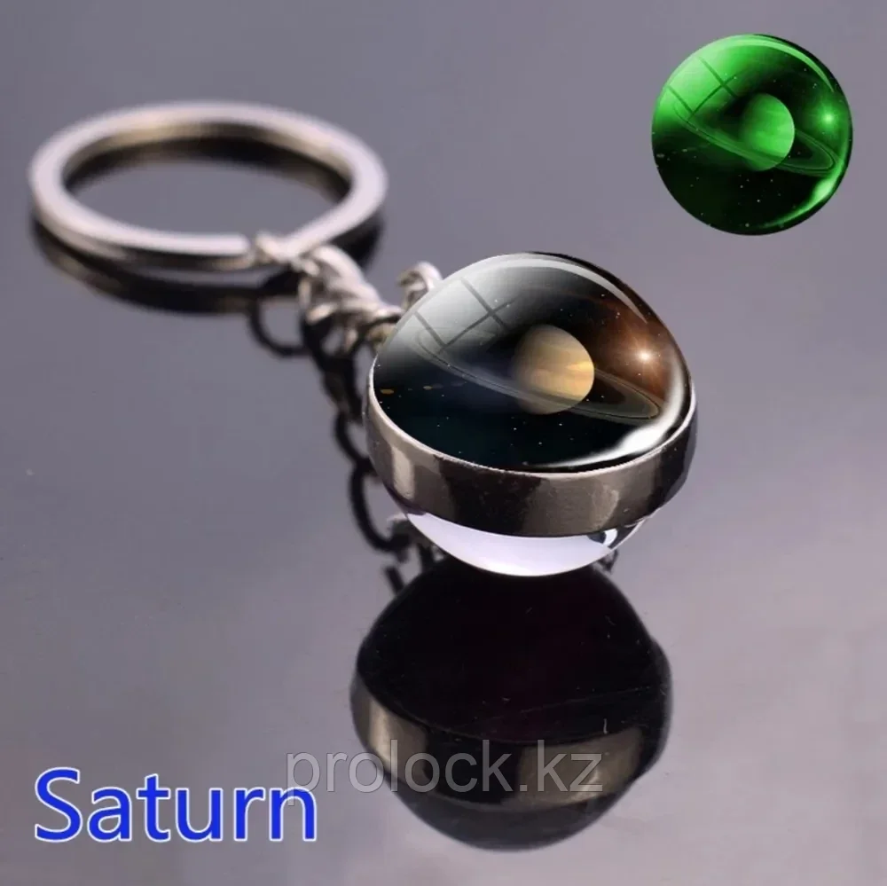 Брелок для ключей Сатурн светящиеся ночью/ 3d.Для знака зодиака КОЗЕРОГ