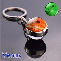Брелок для ключей планета Венера светящаяся ночью Для знака зодиака ВЕСЫ ТЕЛЕЦ