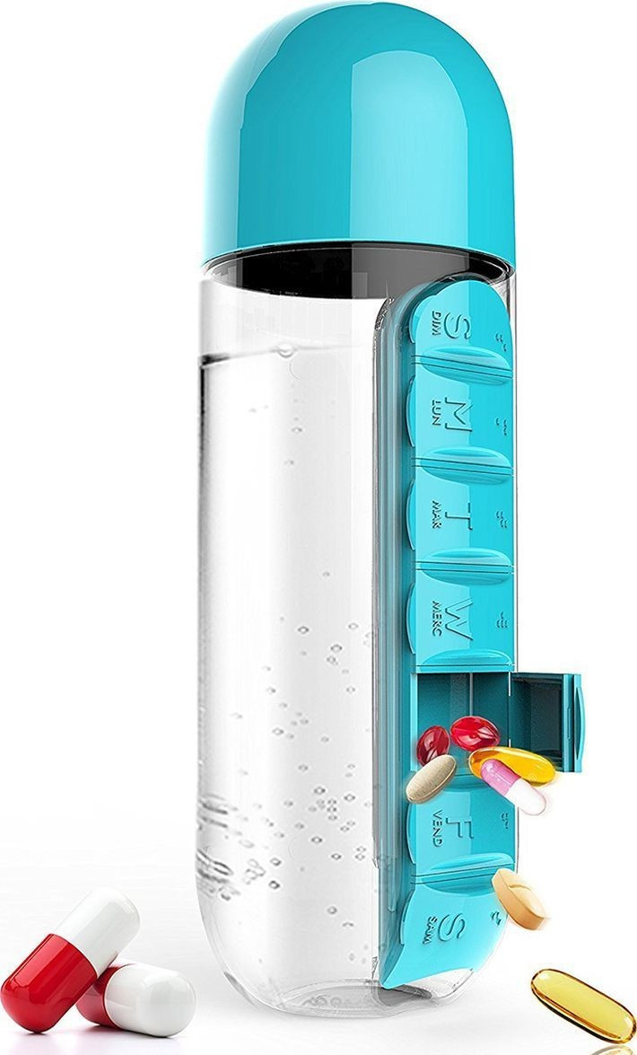 Бутылка для воды с таблетницей "SND-GO" (600 мл) - фото 2 - id-p106157114