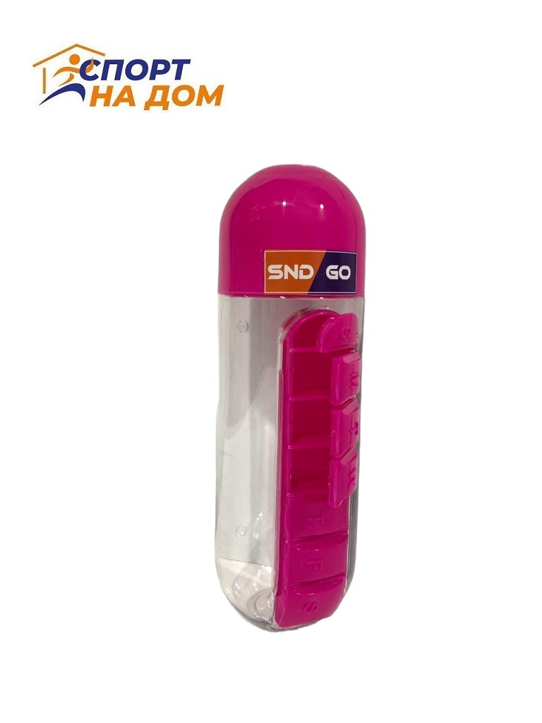 Бутылка для воды с таблетницей "SND-GO" (600 мл) - фото 1 - id-p106157216