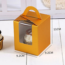 Коробка для пирожного, капкейка, баночки, золотой и черный цвета на выбор, фото 3