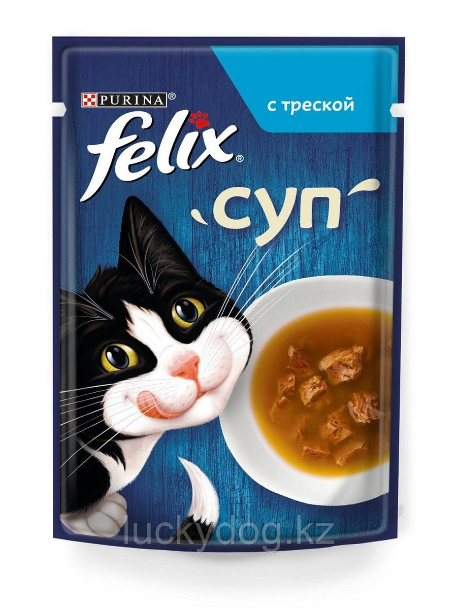 Felix Суп с треской, 48 гр  Влажный корм для взрослых кошек,