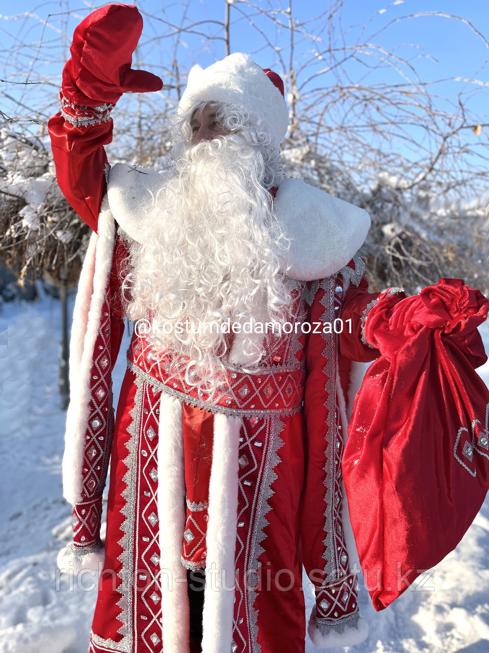 Костюм Дед Мороз боярский красный северный| XXL - фото 2 - id-p55393167