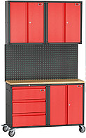 ROCKFORCE Комплект металлической гаражной мебели 7 предметов 460х2180х1330мм (шкаф навесной двухстворчатый 1