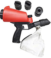 ROCKFORCE Пескоструйный пистолет со встроенной емкостью для песка 1л и резиновыми наконечниками (4шт)