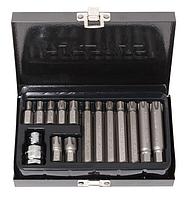 Forsage Набор бит RIBE c битодержателем,15 предметов 1/2"(L:30/75мм;M6,М7,М8,М9,М10,М12,M14), в металлическом