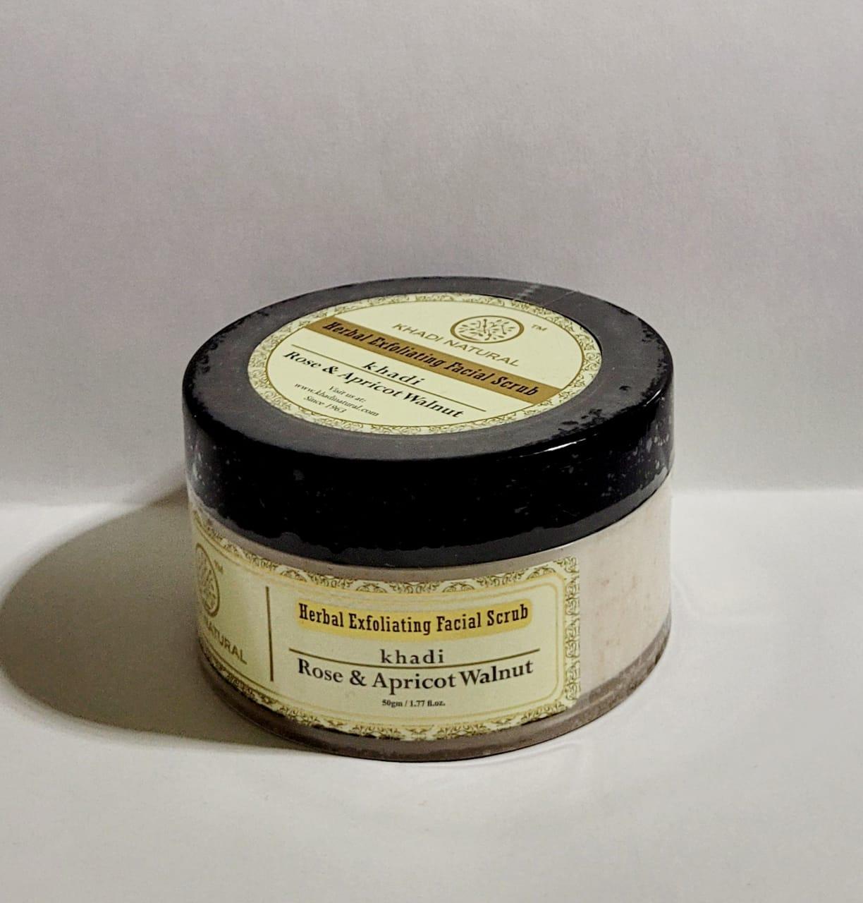 Скраб для лица “Абрикос и Грецкий орех с розой” (Rose, Apricot & Walnut Scrub KHADI), 50г