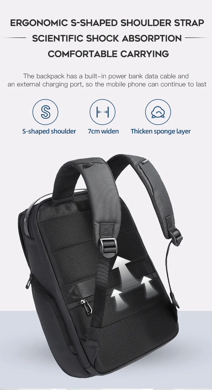 Рюкзак для ноутбука Bange BG-2581 (черный) - фото 9 - id-p106168464