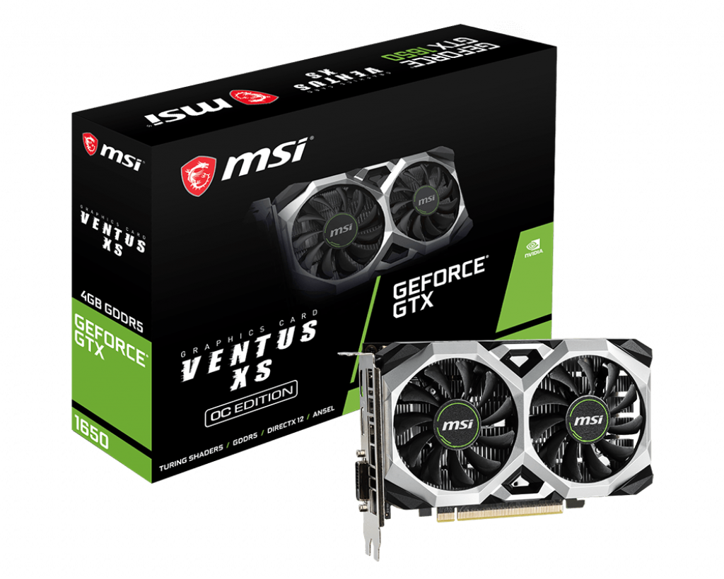 Видеокарта MSI GeForce GTX1650  4GB GDDR5 GTX 1650 VENTUS XS 4G OC