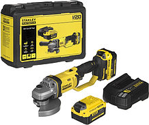 STANLEY, SFMCG400M2K, Машина шлифовальная аккумуляторная 125 мм 4.0 Ач набор 2х