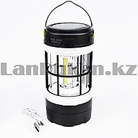 Ручной светодиодный фонарь 2 в 1 черный Camping Lantern F-910-B с USB выходом