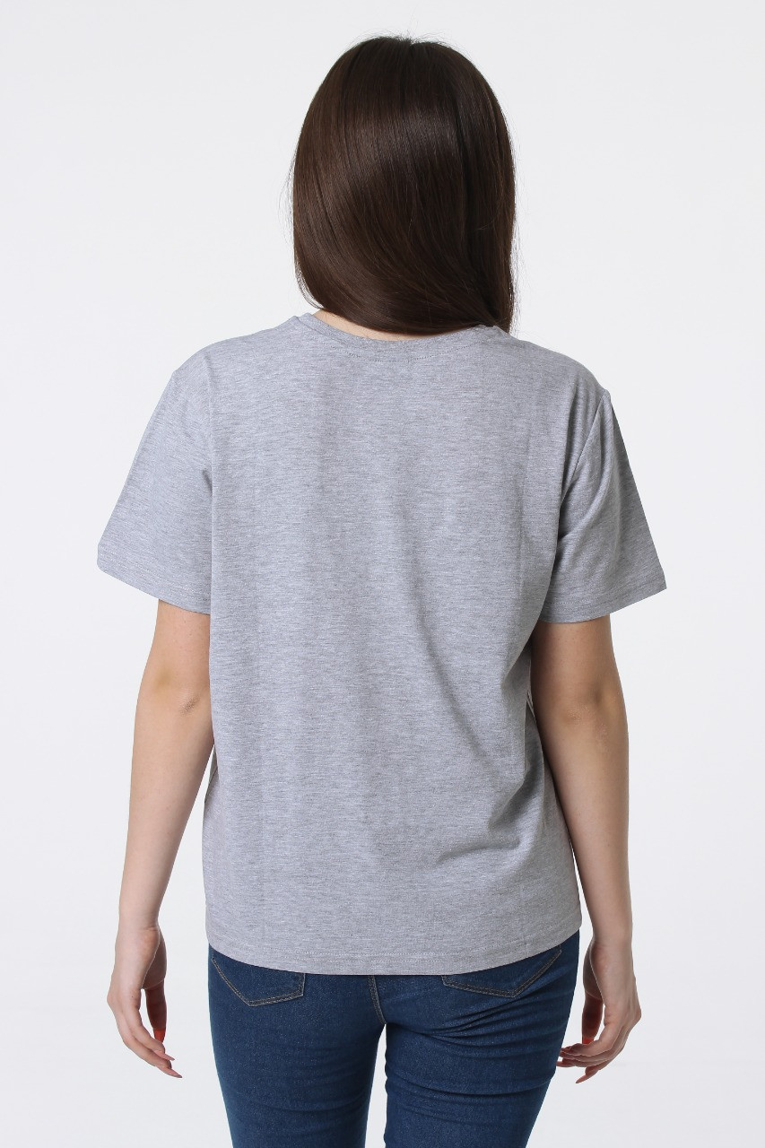 Женская футболка свободного кроя. Цвет: Серый Меланж - фото 3 - id-p94920801