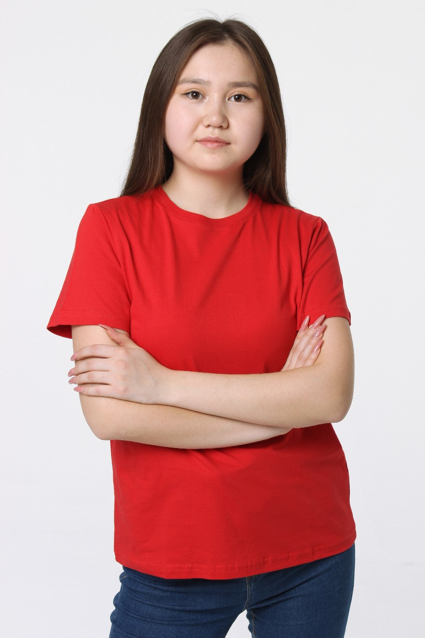 Женская футболка свободного кроя. Цвет: Красный - фото 4 - id-p94920789